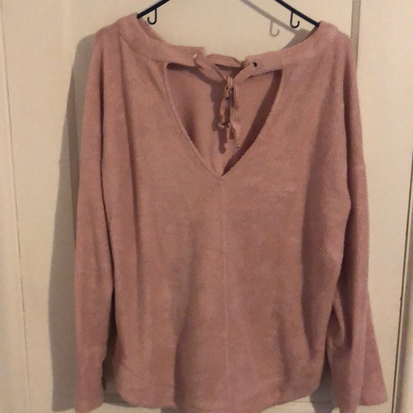 Pink sweatshirt with tie back - Picture 2 of 3